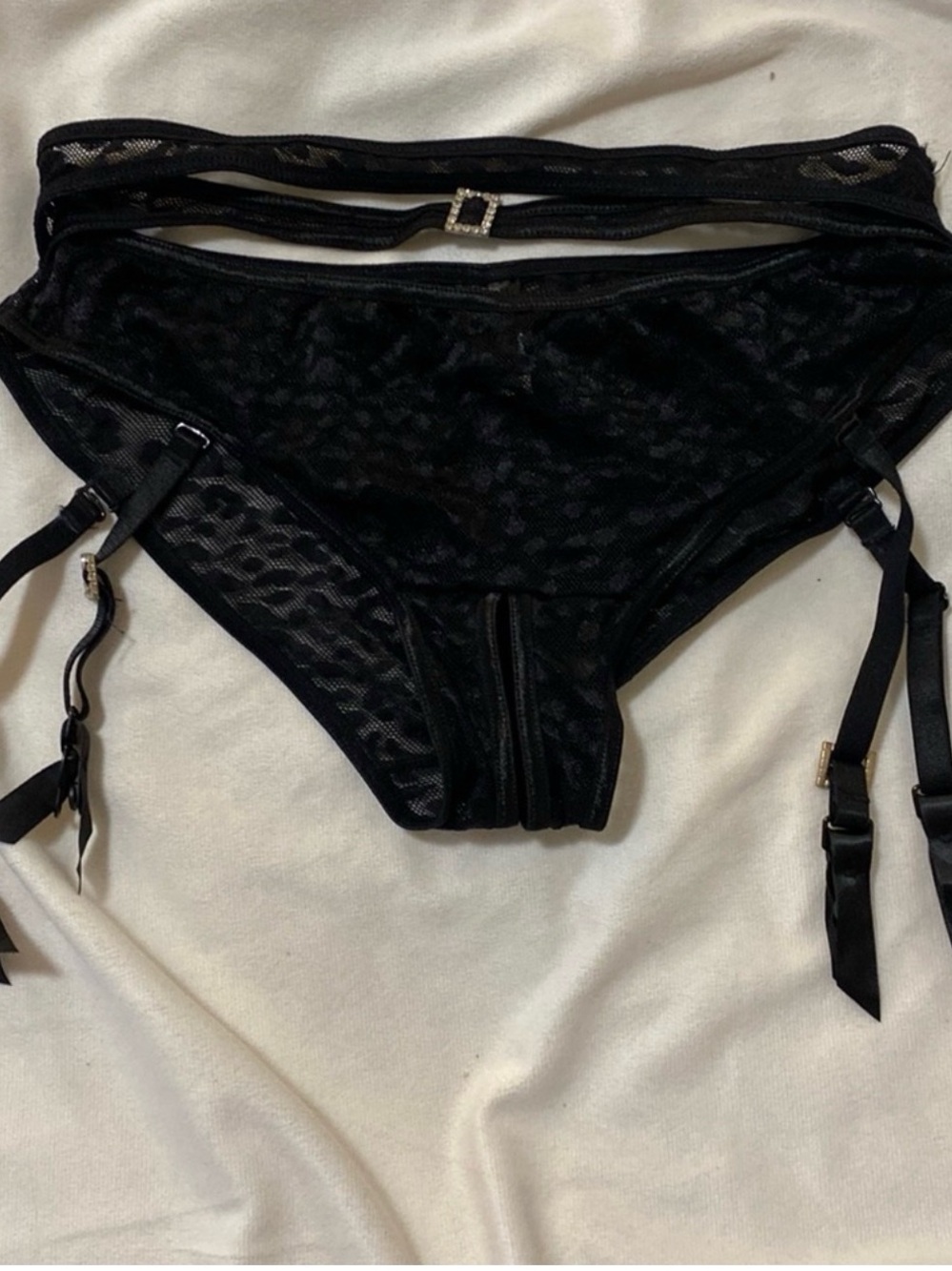 Frederick's of Hollywood Garter Belt Crotchless Panty